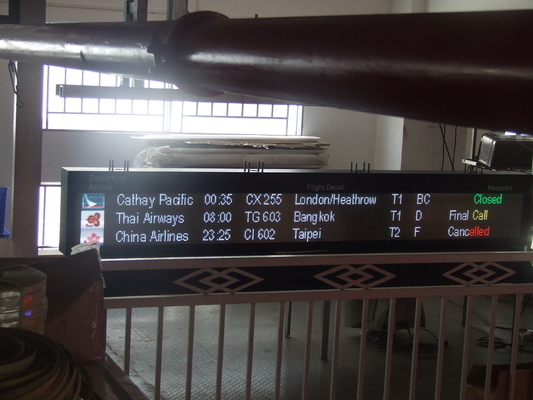 Sinal variável da mensagem da exposição de informação do voo do aeroporto do diodo emissor de luz IP65